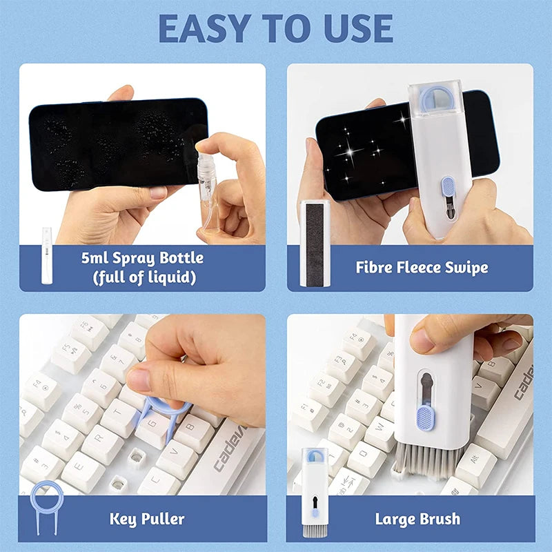 TechBrush - Escova de Limpeza para Teclado e Celular 7 em 1